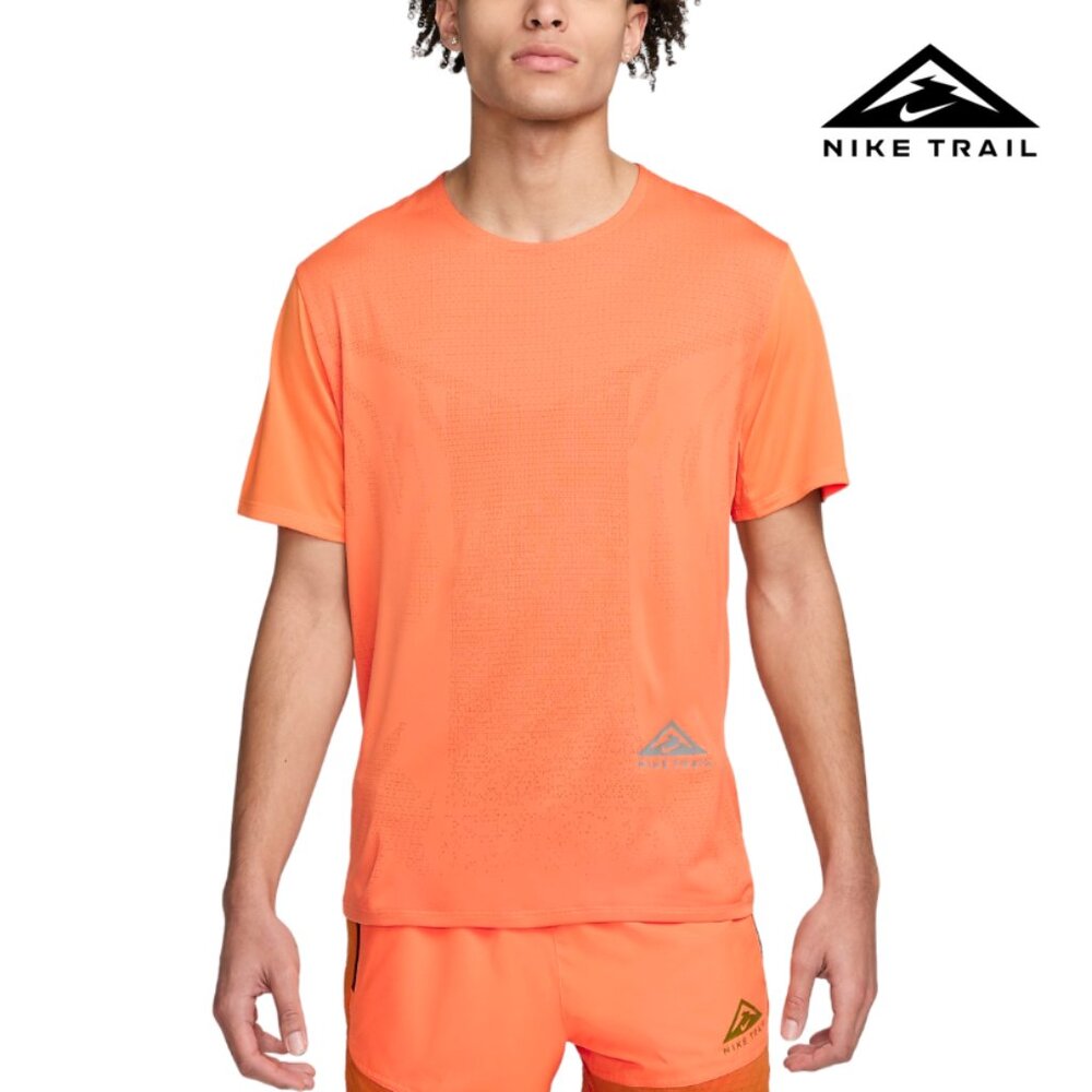 Nike Trail Dri-FIT Rise 365 Men's Short-Sleeve Running Gym Top Orange